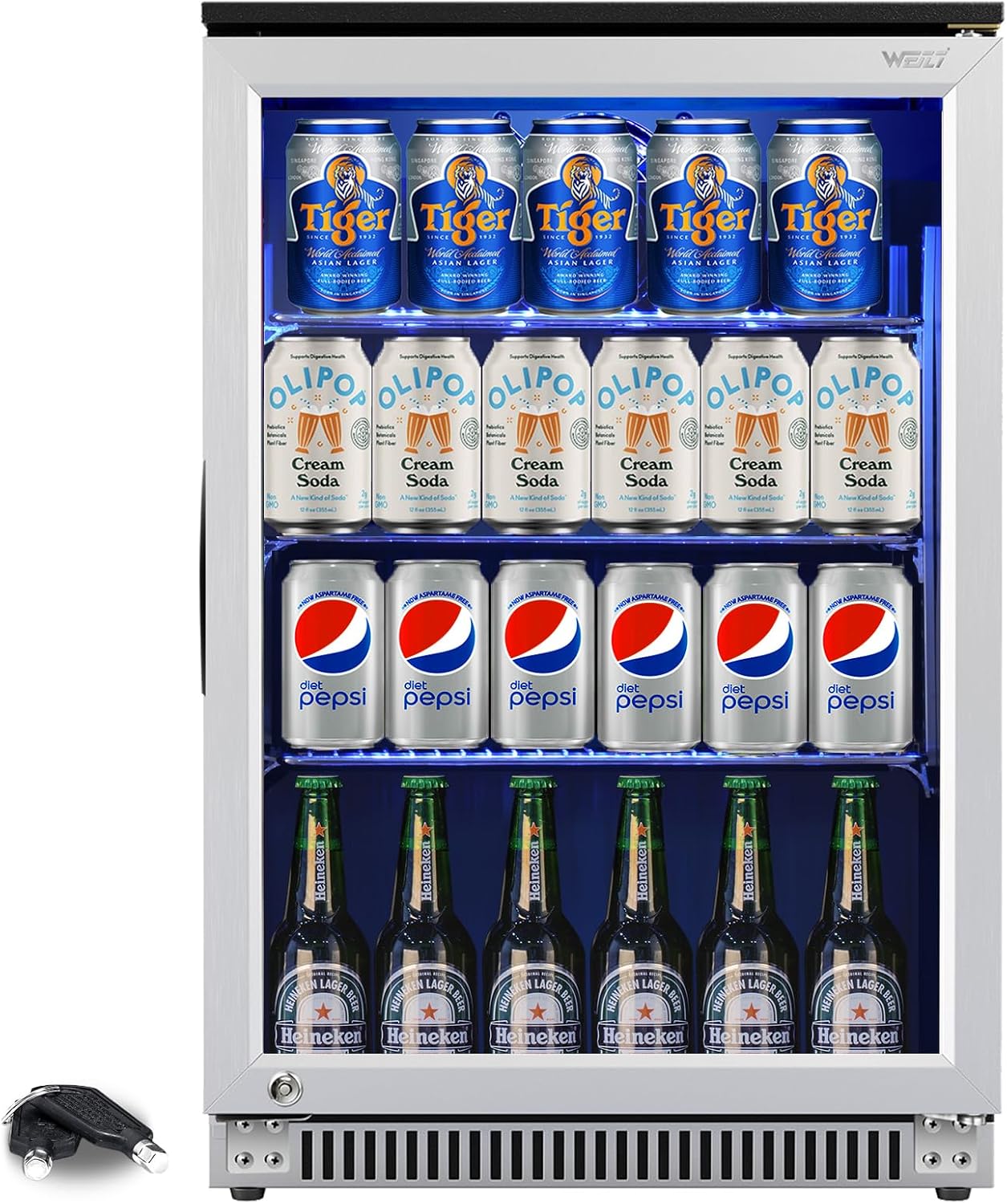 WEILI 20″ Undercounter Beverage Refrigerator – 120 cans